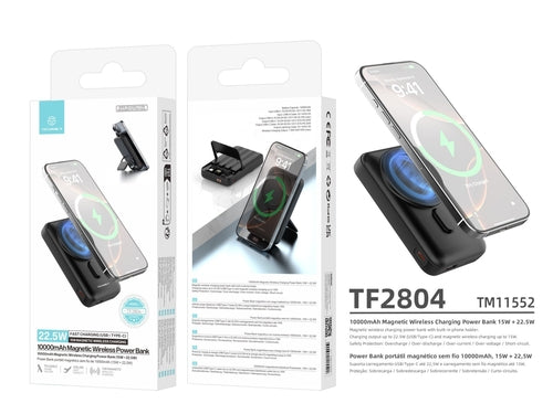 Techancy Power Bank Magnetico Sem Fios 10000mAh TF2804 15W Wireless